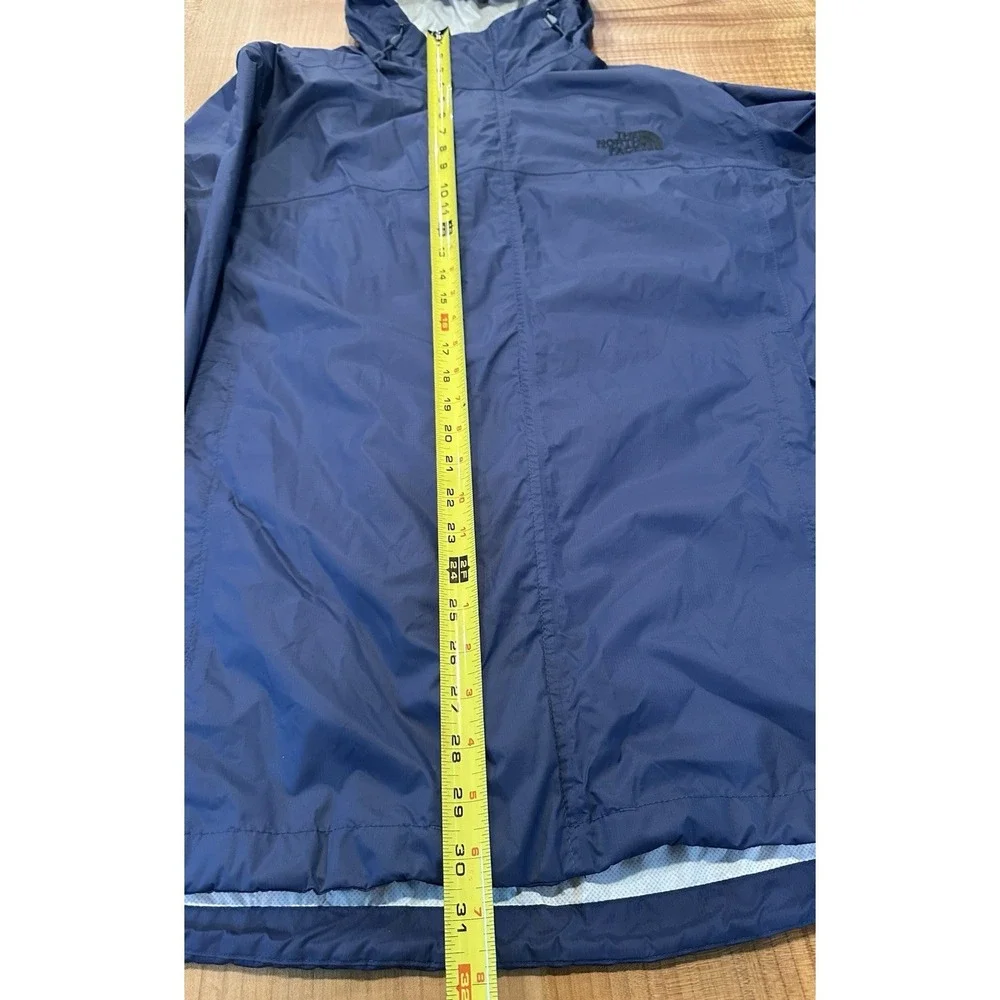 The North Face DryVent Jacket Mens Blue Hooded Rain Windbreaker Shell Size L